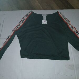 Long Sleeve Indero Ladies Hunter Green Shirt Love Size Large